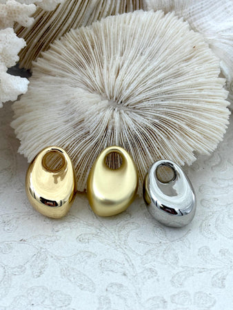 Brass Decorative Chunky Pendant, Rhodium, Gold, Matte Gold,25mm x18mm x 12mm thick, Brass Jewelry Charm, Chunky Charm, 3 Finishes, Fast Ship