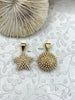 Image of Star and Round Shaped Gold Plated Brass Pendant with Pearl Accents, Star or Round Shape, 2 Styles, Faux Pearl Pendants, Fast Ship