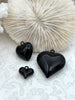 Image of Black Heart Charm/Pendants, Heart Pendants, 3 sizes, Enamel Plated Brass Charms, Small, Medium, or Large, Colorful Hearts, Fast Ship