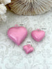 Image of Pink Heart Charm/Pendants, Heart Pendants, 3 sizes, Enamel Plated Brass Charms, Small, Medium, or Large, Colorful Hearts, Fast Ship