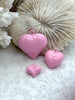 Image of Pink Heart Charm/Pendants, Heart Pendants, 3 sizes, Enamel Plated Brass Charms, Small, Medium, or Large, Colorful Hearts, Fast Ship