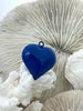 Image of Blue Heart Charm/Pendants, Heart Pendants, 4 sizes, Enamel Plated Brass, Small, Medium, Large, or Extra Large Colorful Hearts, Fast Ship
