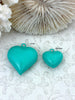 Image of Turquoise Heart Charm/Pendants, Heart Pendants, 3 sizes, Enamel Plated Brass Charms, Small, Medium, or Large, Colorful Hearts, Fast Ship