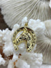 Image of Equestrian Horse Pendant High Quality Horseshoe Pendant,Gold Plated Brass Horse Charm, Equestrian Charm Horse Jewelry, Gold Plated,Fast Ship