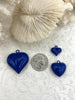 Image of Blue Heart Charm/Pendants, Heart Pendants, 3 sizes, Enamel Plated Brass Charms, Small, Medium, or Large, Colorful Hearts, Fast Ship