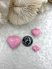 Image of Pink Heart Charm/Pendants, Heart Pendants, 3 sizes, Enamel Plated Brass Charms, Small, Medium, or Large, Colorful Hearts, Fast Ship