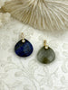Image of Mini Gemstone Faceted Teardrop Pendants with Gold and CZ Bale. 7 Styles, 16.5mm Stone Pendants with Gold Bale and CZ. Fast Shipping