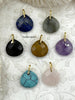 Image of Faceted Teardrop Gemstone Pendants with Gold CZ Bale (16.5mm)