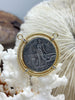 Image of Italian Coin Pendant, 28mm Burnished Silver Coin Pendant, Italian 10 Centesimi Coin, 3 Bezel Colors, Italian Replica Brass Coin, Fast Ship