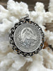 Image of Silver and Gold Horse Coins, Horse Pendant with Textured Chain Bezel, 3 Styles, Brass, Bezel with Jump Ring, Fast Ship