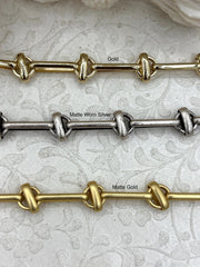 HIGH QUALITY Brass Mixed Link Cable Chain Rectangular/Round by the foot. 21.5mm x 6.5mm Rect. 10mm round. Three colors Fast Ship