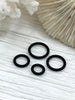 Image of Jump Rings Matte Black, 4mm, 6mm, 8mm, 10mm, or 12mm, PK of 10,Brass Thick Gauge,OPEN Ring, Heavy 15 GA (1.8mm) Sturdy Jump Rings, Fast Ship