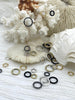 Image of Jump Rings Matte Black, 4mm, 6mm, 8mm, 10mm, or 12mm, PK of 10,Brass Thick Gauge,OPEN Ring, Heavy 15 GA (1.8mm) Sturdy Jump Rings, Fast Ship