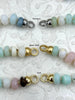 Image of Peruvian Colorful Pastel Opal Hand Knotted Necklace, 17", Rondelle Stone, 8mmx5mm with 3 Finishes of Finished Ends,Candy Necklace, Fast Ship