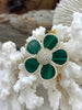 Image of Flower Shaped Pendants Green Malachite Enamel, Red Enamel. 38mm, Variety of stones, 2 styles. Fast Ship