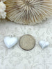 Image of White Heart Charm/Pendants, Heart Pendants, 4 sizes, Enamel Plated Brass Charms, Small, Medium, Large, XL, Colorful Hearts, Very Fast Ship