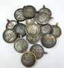Image of Reproduction Coin Pendant 39mm, Coin Bezel, Vintage Coin, 3 bezel colors, Gold, Matte Gold, or Burnished Silver. Fast Shipping