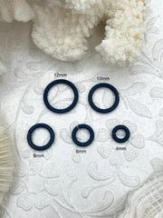 Jump Rings Matte Black, 4mm, 6mm, 8mm, 10mm, or 12mm, PK of 10,Brass Thick Gauge,OPEN Ring, Heavy 15 GA (1.8mm) Sturdy Jump Rings, Fast Ship