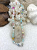 Image of Peruvian Colorful Pastel Opal Hand Knotted Necklace, 17", Rondelle Stone, 8mmx5mm with 3 Finishes of Finished Ends,Candy Necklace, Fast Ship