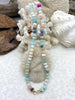 Image of Peruvian Colorful Pastel Opal Hand Knotted Necklace, 17", Rondelle Stone, 8mmx5mm with 3 Finishes of Finished Ends,Candy Necklace, Fast Ship