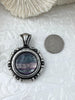 Image of Natural Fluorite Pendant with Bezel, Cabochon Natural Stone will come in a variety of patterns, 3 bezel colors, Natural Stone, Fast Ship.