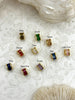 Image of Gold Plated Brass and Colorful CZ Micro Pave Charm, 9.5mm Colorful CZ Pave, Plated Brass Charm with Cubic Zirconia, 10 colors. Fast Ship