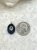 Image of Mini Oval Stone Pendants and Charms with CZ. 4 Stone Types/Styles, Gold Bale 18.5mm x 13mm x 7mm, Natural Stones w/Colorful CZ, Fast Ship