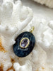 Image of Mini Oval Stone Pendants and Charms with CZ. 4 Stone Types/Styles, Gold Bale 18.5mm x 13mm x 7mm, Natural Stones w/Colorful CZ, Fast Ship