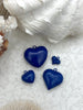 Image of Blue Heart Charm/Pendants, Heart Pendants, 4 sizes, Enamel Plated Brass, Small, Medium, Large, or Extra Large Colorful Hearts, Fast Ship