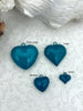 Image of Teal Heart Charm/Pendants, Heart Pendants, 3 sizes, Enamel Plated Brass Charms, Small, Medium, or Large, Colorful Hearts, Fast Ship
