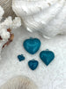 Image of Teal Heart Charm/Pendants, Heart Pendants, 3 sizes, Enamel Plated Brass Charms, Small, Medium, or Large, Colorful Hearts, Fast Ship