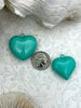 Image of Turquoise Heart Charm/Pendants, Heart Pendants, 3 sizes, Enamel Plated Brass Charms, Small, Medium, or Large, Colorful Hearts, Fast Ship