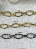 Image of Zinc Alloy Mixed Link Chunky Cable Chain Oval sold by the foot. Oval Mixed Link Chunky Chain, Electroplated brass, 3 Finishes Fast ship