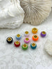 Image of Large Colorful Donut Slider Charms, Enamel and Gold Plated Candy Color Spacers,10 Colors, 5mm ID, 10mm OD,8mm Thick,Jewelry Spacer,Fast Ship