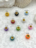 Image of Large Colorful Donut Slider Charms, Enamel and Gold Plated Candy Color Spacers,10 Colors, 5mm ID, 10mm OD,8mm Thick,Jewelry Spacer,Fast Ship