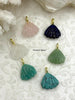 Image of Shell Shaped Gemstone Pendants and Charms with CZ. 6 Stone Types/Styles, Gold Bale, 25mm x 22mm x 7.5mm, Natural Stones w/CZ, Fast Shipping