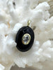 Image of Mini Oval Stone Pendants and Charms with CZ. 4 Stone Types/Styles, Gold Bale 18.5mm x 13mm x 7mm, Natural Stones w/Colorful CZ, Fast Ship