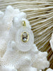 Image of Mini Oval Stone Pendants and Charms with CZ. 4 Stone Types/Styles, Gold Bale 18.5mm x 13mm x 7mm, Natural Stones w/Colorful CZ, Fast Ship