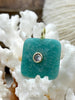 Image of Square Stone Gemstone Pendants and Charms with Clear CZ. 2 Types/Styles, Gold Bale 25mm Square, Natural Stones w/CZ, Fast Shipping