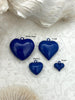 Image of Blue Heart Charm/Pendants, Heart Pendants, 4 sizes, Enamel Plated Brass, Small, Medium, Large, or Extra Large Colorful Hearts, Fast Ship