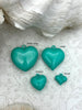 Image of Turquoise Heart Charm/Pendants, Heart Pendants, 3 sizes, Enamel Plated Brass Charms, Small, Medium, or Large, Colorful Hearts, Fast Ship