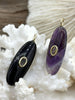 Image of Oval Oblong Gemstone Drop Pendants and Charms with CZ. 6 Stone Types/Styles,Gold Bale 35mm x 13mm x 7mm, Natural Stones w/CZ, Fast Shipping