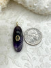 Image of Oval Oblong Gemstone Drop Pendants and Charms with CZ. 6 Stone Types/Styles,Gold Bale 35mm x 13mm x 7mm, Natural Stones w/CZ, Fast Shipping