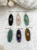 Image of Oval Oblong Gemstone Drop Pendants and Charms with CZ. 6 Stone Types/Styles,Gold Bale 35mm x 13mm x 7mm, Natural Stones w/CZ, Fast Shipping