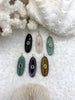 Image of Oval Oblong Gemstone Drop Pendants and Charms with CZ. 6 Stone Types/Styles,Gold Bale 35mm x 13mm x 7mm, Natural Stones w/CZ, Fast Shipping