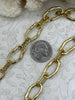 Image of Zinc Alloy Mixed Link Chunky Cable Chain Oval sold by the foot. Oval Mixed Link Chunky Chain, Electroplated brass, 3 Finishes Fast ship