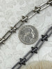 Image of Brass Mixed Link Cable Chain Oval with Spikes, sold by the foot. Electroplated brass, 4 finishes available. Spike Jewelry Chains, Fast ship