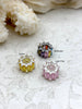 Image of Cubic Zirconia Baguette Large Hole Slider, Spacer Bead, Slider Bead, Rhodium Plated Brass and Colorful Baguette 10mm Pave,7 colors.Fast Ship