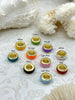 Image of Large Colorful Donut Slider Charms,Enamel and Gold Plated Candy Color Spacers,10 Colors, 5mm ID, 10mm OD, 4mm Thick Jewelry Spacer,Fast Ship