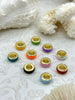 Image of Large Colorful Donut Slider Charms,Enamel and Gold Plated Candy Color Spacers,10 Colors, 5mm ID, 10mm OD, 4mm Thick Jewelry Spacer,Fast Ship